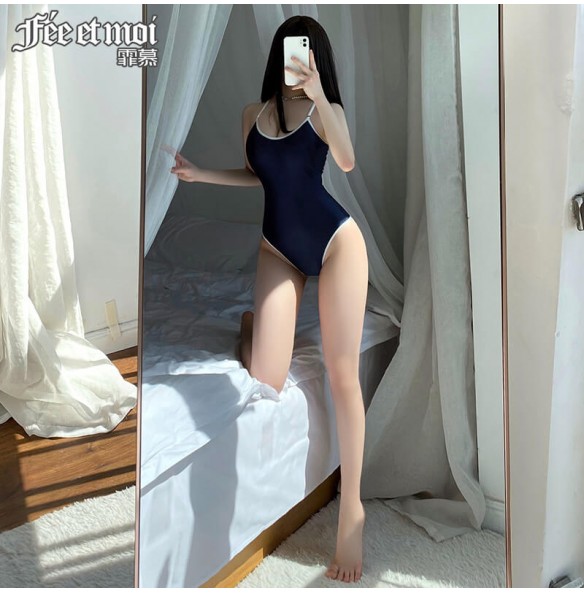 FEE ET MOI Sexy Sleeveless Strappy Bodysuit (Blue) FEE ET MOI Sexy Sleeveless Strappy Bodysuit (Blue)